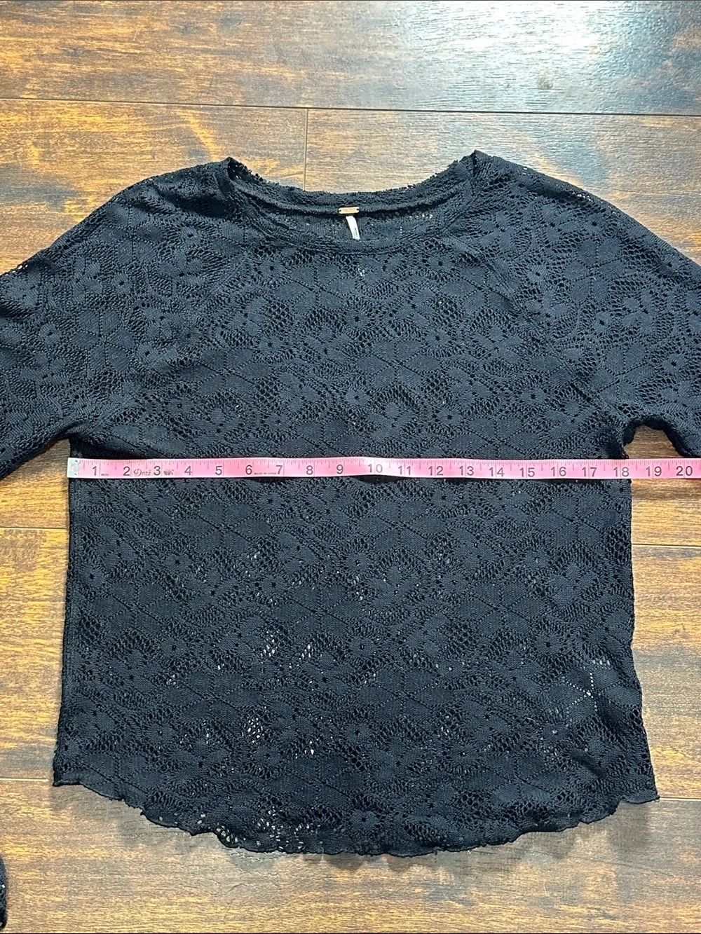 🖤🌼Free People Black Lace Long Sleeve Tee EUC✨